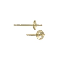 Pearl Post with 4mm Pad 14k Yellow Gold (Pair)