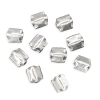 Square Baule Bead 8mm Silver Color Base Metal (1-Pc)