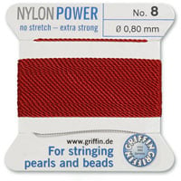 #8 Garnet Griffin Nylon Bead Cord (2 Meters)