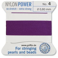 #4 Amethyst Griffin Nylon Bead Cord (2 Meters)