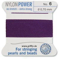 #6 Amethyst Griffin Nylon Bead Cord (2 Meters)