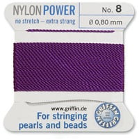 #8 Amethyst Griffin Nylon Bead Cord (2 Meters)