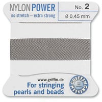 #2 Grey Griffin Nylon Bead Cord (2 Meters)