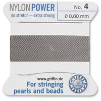 #4 Grey Griffin Nylon Bead Cord (2 Meters)