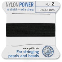 #2 Black Griffin Nylon Bead Cord (2 Meters)