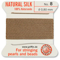 #8 Beige Griffin Silk Bead Cord (2 Meters)