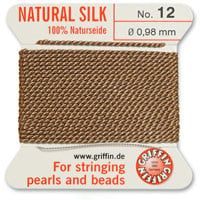 #12 Beige Griffin Silk Bead Cord (2 Meters)