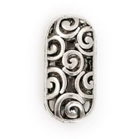 Rectangle Pewter Filigree Bead 22x11mm (1-Pc)