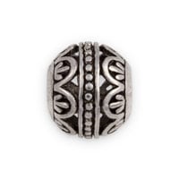 13mm Pewter Bali Style Flower Large Hole Bead (1-Pc) 