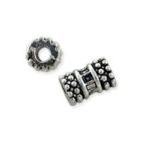 Stacked Heishi Bali-Style Tube Bead 9x5.5mm Nickel Silver (10-Pcs)