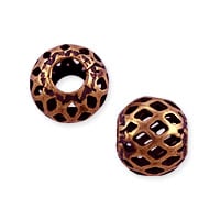 Filigree Round Bead 8mm Antique Copper Plated (10-Pcs)