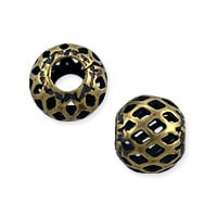 Filigree Round Bead 8mm Antique Brass Plated (10-Pcs)