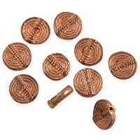 Baule Style Bead 11mm Bright Copper (10-Pcs)