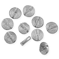 Baule Style Bead 11mm Bright Nickel Silver (10-Pcs)