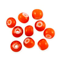 French White Heart Bead 5.5mm Orange (10-Pcs)