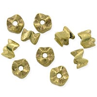 Wave Beads 7x6mm Bright Brass (10-Pcs)