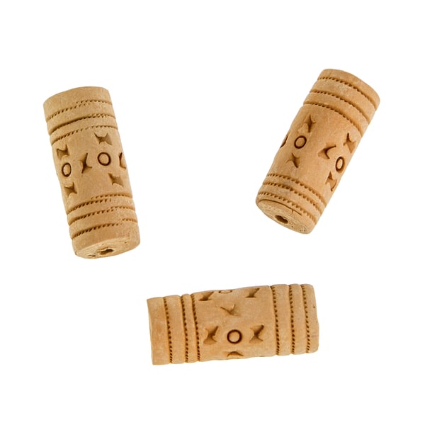 Terra Cotta Clay Bead 33x14mm Tube Bead (5-Pcs)