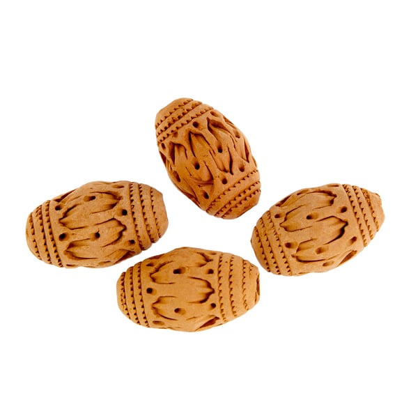 Terra Cotta Clay Bead 26.5x17mm Tube Bead (4-Pcs)