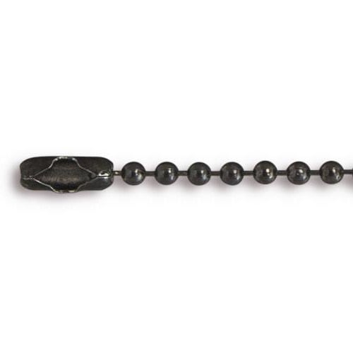 TierraCast Ball Chain 2.4mm with Connector Surgical Stainless Steel Black Plated (30" Length)