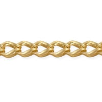 Fox Chain 7x5mm Satin Hamilton Gold Plated (Priced per Foot)