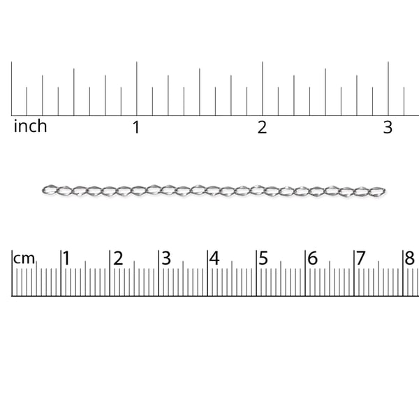 Flat Oval Curb Chain 4x2mm Surgical Stainless Steel (Priced per Foot)