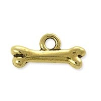 TierraCast Bone Charm 16x7.5mm Antique Gold Plated (1-Pc)