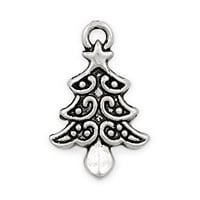 Christmas Tree Pewter Charm 21x13mm (1-Pc)