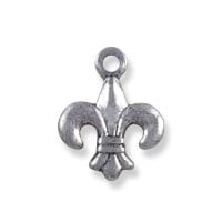 Fleur de Lis Charm 10x8mm Sterling Silver Plated (10-Pcs)