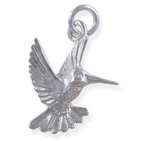 Hummingbird Charm 17x14mm Sterling Silver (1-Pc)