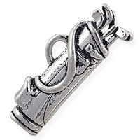 Golf Club Bag Charm 9x24mm Pewter Antique Silver Plated (1-Pc)