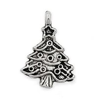 Christmas Tree Pewter Charm 21x17mm (1-Pc)