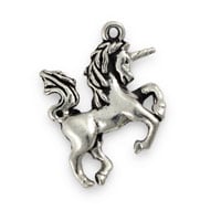 20mm Antique Silver Pewter Unicorn Charm (1-Pc)