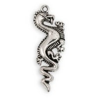 36x13mm Pewter Dragon Charm (1-Pc)