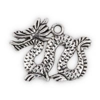 19x24mm Pewter Dragon Charm  (1-Pc)