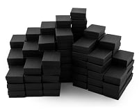 Matte Black Cotton Filled Jewelry Box #B11 (Case of 100)