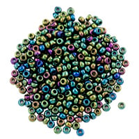 Preciosa Czech Seed Beads 8/0 Green Iris (10 Grams)