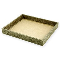 Half-Size Burlap Jewelry Tray