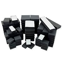 Matte Black Paper Jewelry Box Mix #B99 (Case of 100)