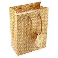 Burlap Print 4x6 Tote Gift Bag (20-Pcs)