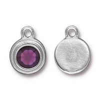 TierraCast Amethyst Stepped Drop White Bronze Plate