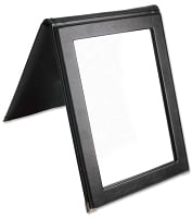 Faux Leather Folding Mirror - Black