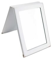 Faux Leather Folding Mirror - White