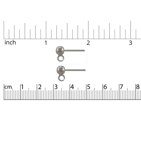 Ball Post with Parallel Ring 18x7mm Surgical Stainless Steel (Pair)