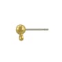 Ball Posts with Ring 14x6.5mm Gold Plated with Surgical Stainless Steel Post (Pair)