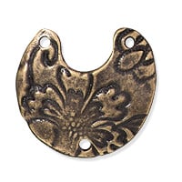 TierraCast Crescent Flora Link 21x19mm Pewter Brass Oxide (1-Pc)