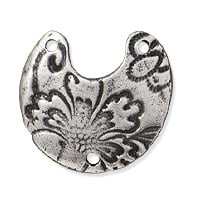 TierraCast Crescent Flora Link 21x19mm Antique Pewter (1-Pc)