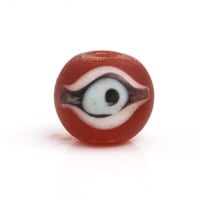 Frost Orange Glass Eye Bead 12mm (1-Pc)