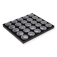 Half-Size 25 Cup Black Foam Gemstone Jar Tray Insert