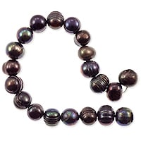 Freshwater Potato Pearl Peacock Black 8-9mm (16