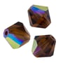 Preciosa Crystal Bicone Bead 6mm Smoked Topaz AB (10-Pcs)